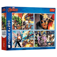 Trefl 4-in-1 Marvel The Avengers: Heroic Days Puzzle - 250 Pcs | 13309
