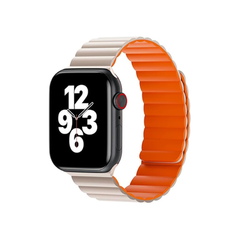 WIWU Magnetic Silicone (38/40/41mm) Watch Band - White+Orange | Wi-WB001