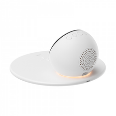 WIWU Wi-w017 15w Wireless Charger With Alarm Clock and Bluetooth Speaker White | WI-W017-WT