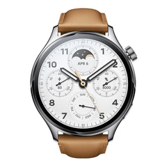Xiaomi Watch S1 Pro - Silver Stainless Steel Case with Brown Leather Strap | M2134W1