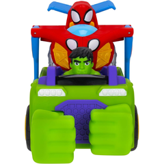 Marvel Feature Vehicle Team Up Tank Combining 6" Hulk Smash Tank and 4" Spidey Glider Jet | SNF0323