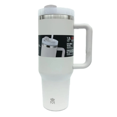 Masterpro Double Wall Tumbler Stainless Steel with PP Straw & Silicone Ring, 1.2l - Grey | BGMP-6802GY