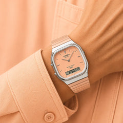 Casio Unisex Vintage Analog-Digital Watch - Orange / Silver | AQ-240E-4ADF