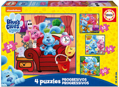 Educa Blue’s Clues & You - 4 أحاجي تصاعدية (12/16/20/25 قطعة) | 19398