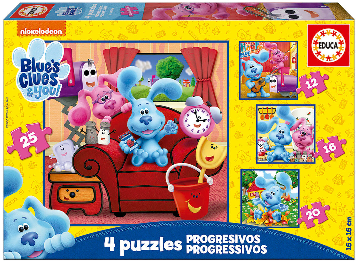 Educa Blue’s Clues & You - 4 Progressive Puzzles (12/16/20/25 pcs) | 19398