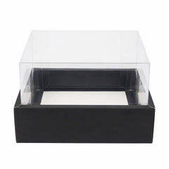 Black Square Gift Box with Clear Transparent Lid - 30x30x16cm | D45-BK