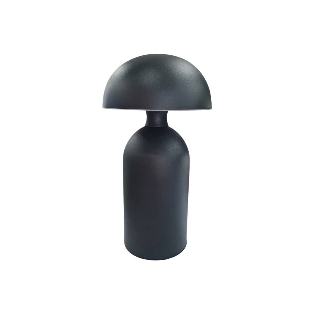 SK Black Modern Rechargeable Mushroom Table Lamp 23cm with Touch Control | SK195143