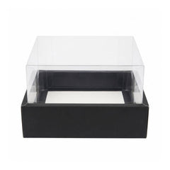 Black Square Gift Box with Clear Transparent Lid - 25x25x15cm | D44-BK