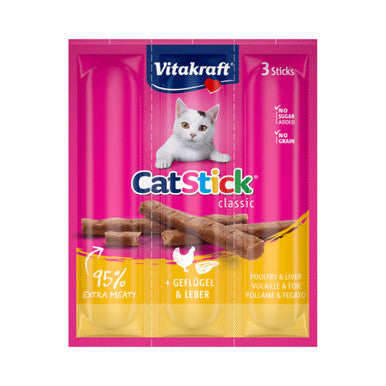Vitakraft CatStick 3 Classic Soft Sticks With Chicken and Liver 18g | ST-18-C&L