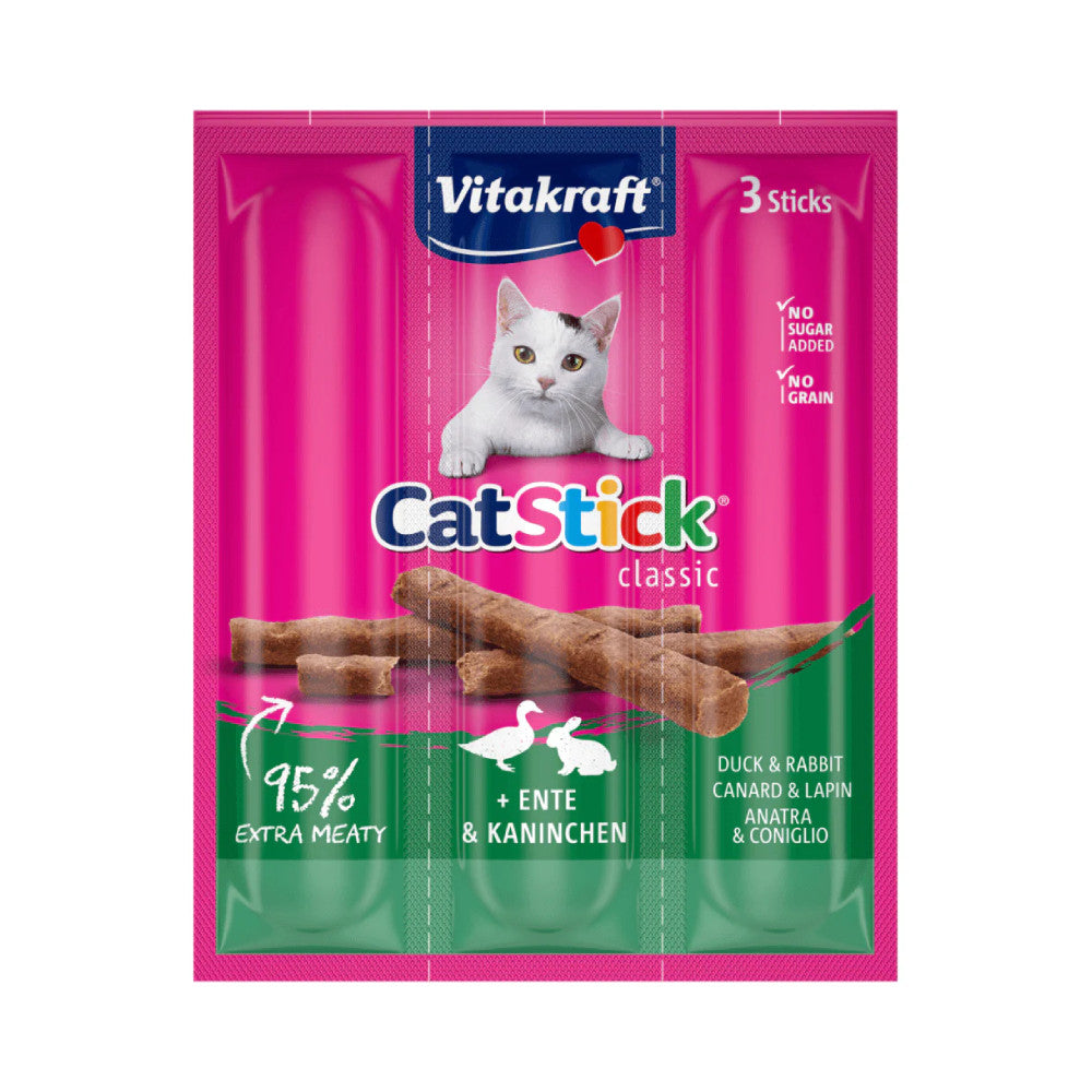 Vitakraft CatStick 3 Classic Soft Sticks With Rabbit and Duck 18g | ST-18-D&R