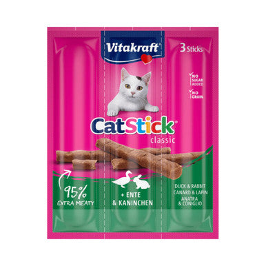 Vitakraft CatStick 3 Classic Soft Sticks With Rabbit and Duck 18g | ST-18-D&R