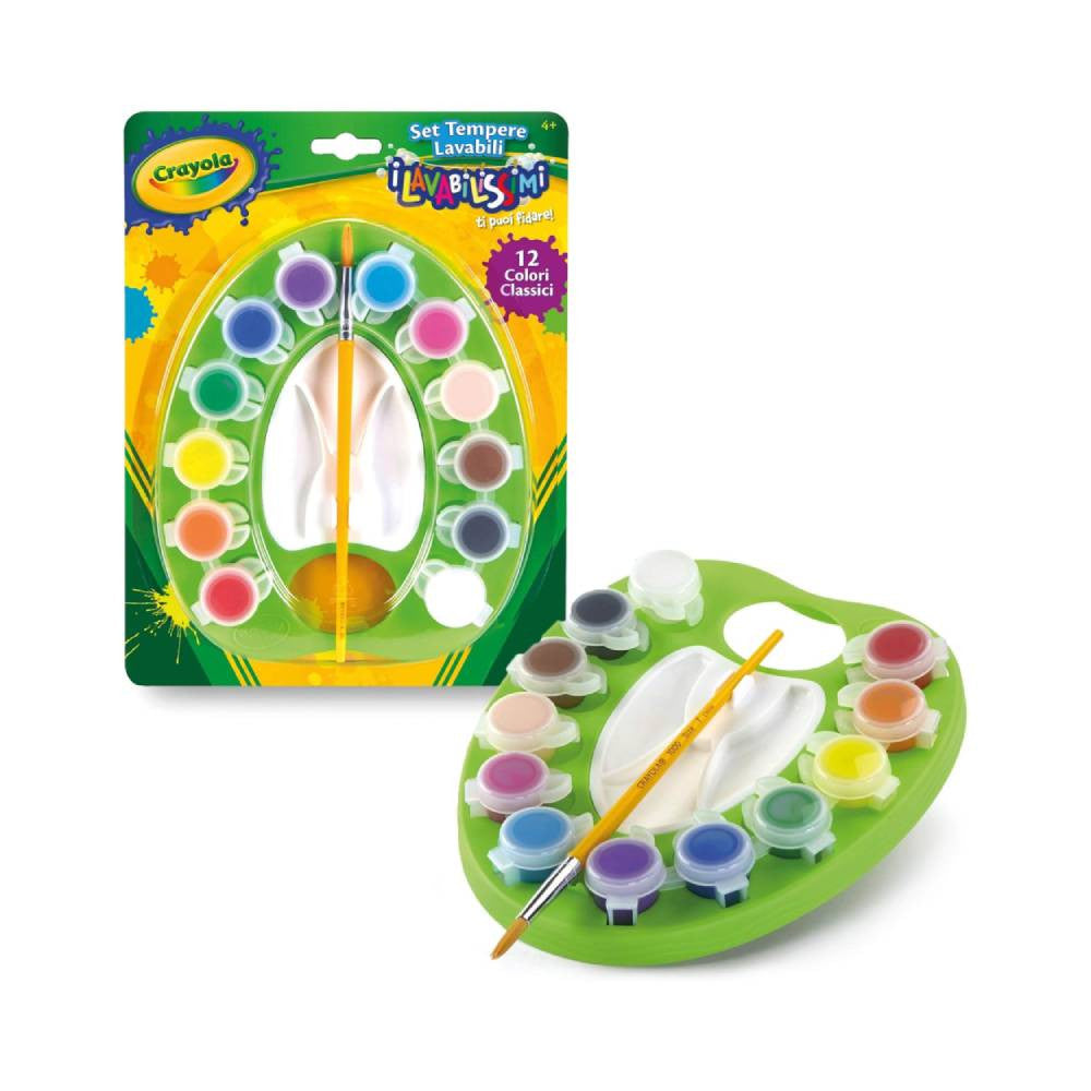 Crayola Washable Paint Palette 12 Colors with Brush | CY541066