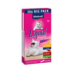 Vitakraft Liquid Snack with Chicken & Beef Big Pack 16 Bags | L-BPCH&B