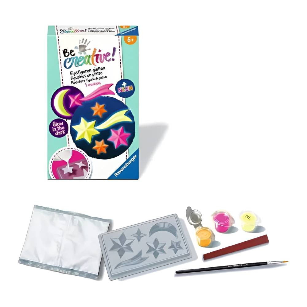 Ravensburger BeCreative Glow-in-the-Dark Star Plaster Craft Kit | RV25538-2