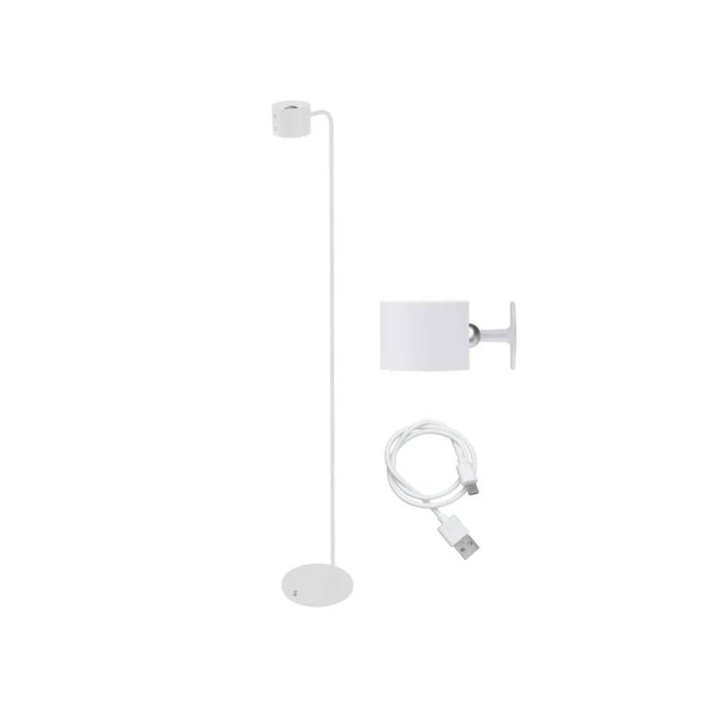 Beper Floor And Table Rechargeable Lamp, Height Adjustable, Wall Accessory, USB Cable Included, Touch Switch On - White | P201UTP305