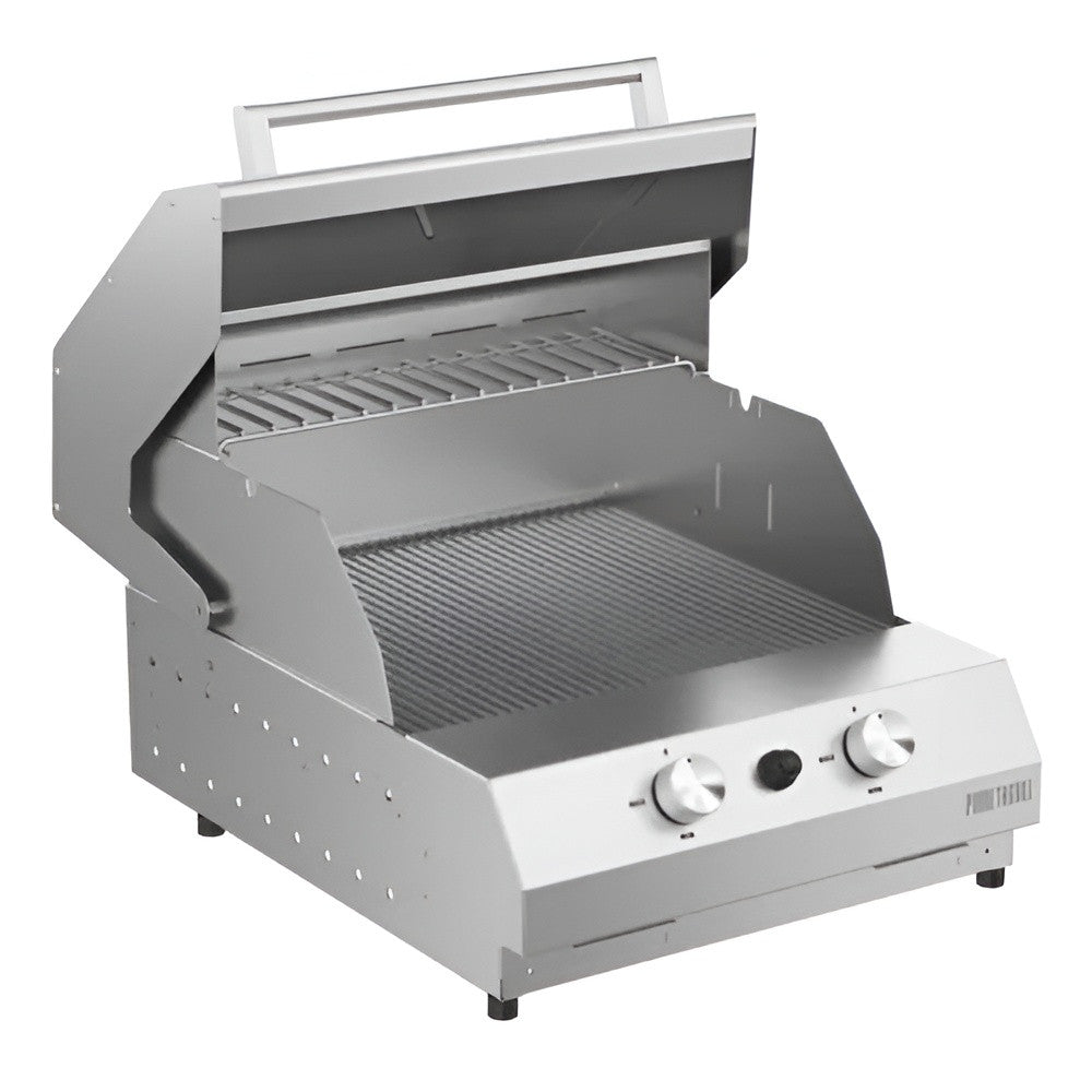 Pianeta Grill Stainless Steel Gas Grill Fry Top 500G Countertop BBQ – 2 Burners, Square Design | 1016-T