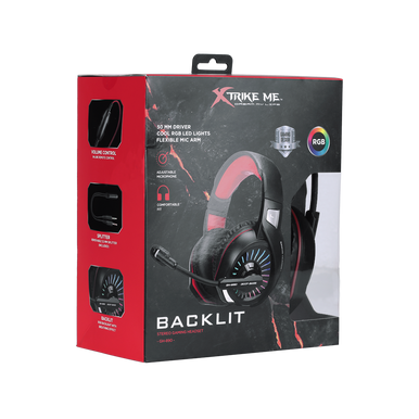 XTRIKE Gaming Headset with RGB light GH-890 and noise reduction for Smartphone, PC, PS4, Xbox One, cable 2.2m