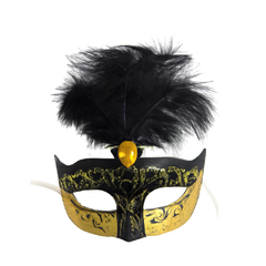 Halloween Eye Mask - Black/Gold | AL2639