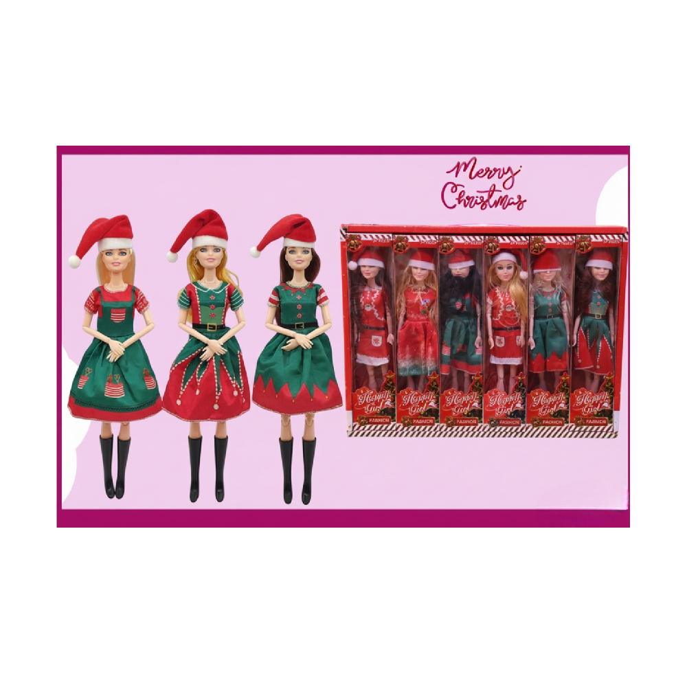Christmas Fashion Doll - Holiday Elf Dress Edition with Santa Hat (Single Pack) | 2091E