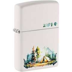 Zippo Nature Retreat Design White Matte Windproof Lighter | 46474