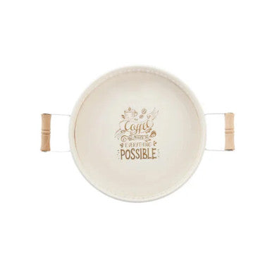 Karaca Country Lace Round Tray Cream 26cm | 153.03.05.0157