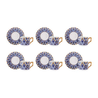 Karaca Bergama Set of 6 Coffee Cups 100ML |  153.03.05.0276