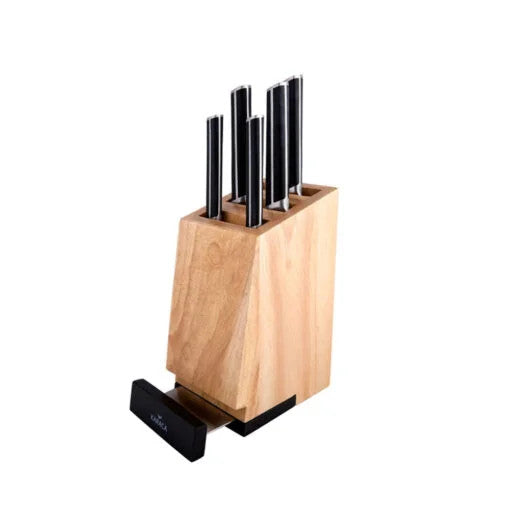 Karaca Teton 6Pcs Knife Set 20cm Bread Knife – 13cm Slicing Knife – 20cm Chef Knife – 9cm Paring Knife – 20cm Chopping Knife – Knife Stand |  153.03.06.1414