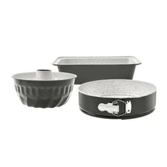 Karaca Retro Anthracite Cake Mold Baking Set Containing 3Pcs – [26×6.8cm Springform Cake Mold – 22x11cm Round Cake Mold – 27x7cm Baton Cake Mold] |  153.03.06.1599