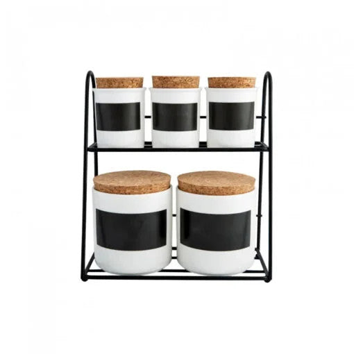 Karaca Black Tape Stand Spice Set |  153.03.06.1892