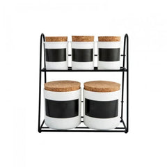 Karaca Black Tape Stand Spice Set |  153.03.06.1892