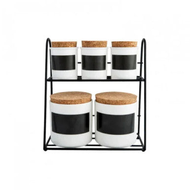 Karaca Black Tape Stand Spice Set |  153.03.06.1892