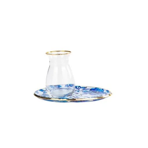 Karaca Rosa Set of 6 Tea Cups Blue |  153.03.06.2033