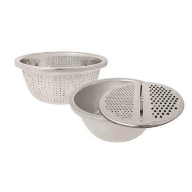 Karaca Roe Engriz 3Pcs Steel Multi-Purpose Grate Mixing Container And Strainer [28cm Grater – 24×9.3cm Colander – 24x11cm Cup] |  153.03.06.2460
