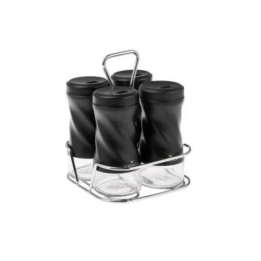Karaca Tottori Black 5Pcs Square Spice Jar Set |  153.03.06.4741
