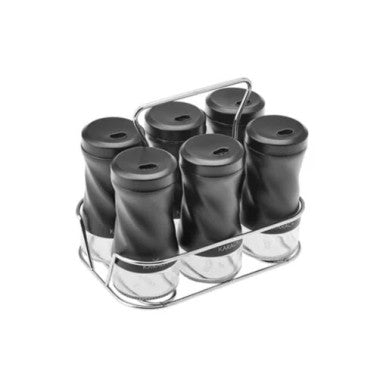 Karaca Tottori Black 7Pcs Rectangular Spice Set | 153.03.06.4742