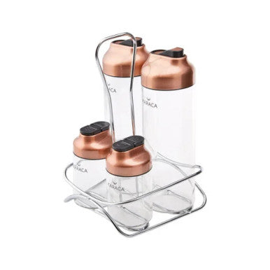 Karaca Dimple Cooper 5Pcs Glass Salad Set |  153.03.06.6693