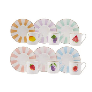 Karaca Sabor Set of 6 Porcelain Coffee Cups 90ML |  153.03.06.6913