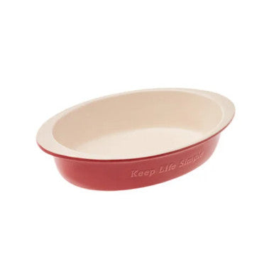 Karaca Elis Ceramic Oven Dish, Red Cream – [30.5×17.7x7cm] |  153.03.06.6959