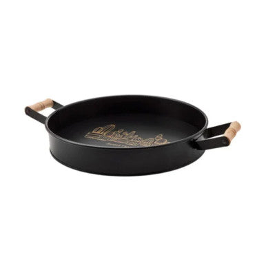 Karaca Country Round Black Tray 29cm |  153.03.06.8560