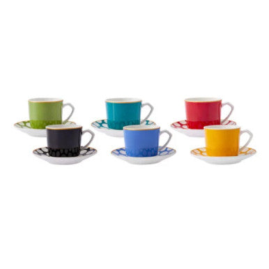 Karaca Polka Set of 6 Dot Coffee Cups, 80ML |  153.03.06.9951