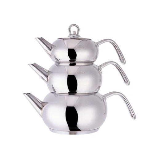Karaca 3D Induction Based Midi Teapot Set, 0.7L, 1.1L, 1.9L |  153.03.07.4256