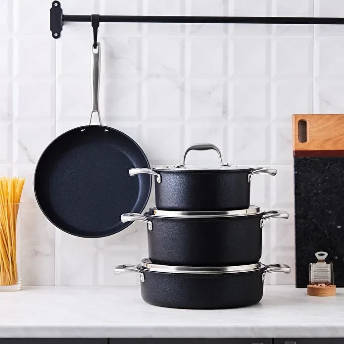 Karaca BioDiamond Pro - 7-Piece Non-Stick Induction Cookware Set - Black | 153.03.07.7040