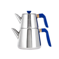 Karaca Pyramid Midi Medium Dark Blue Teapot Set 1.8L Drinker + 0.7L Teapot + Teapot LID  | 153.03.08.0406