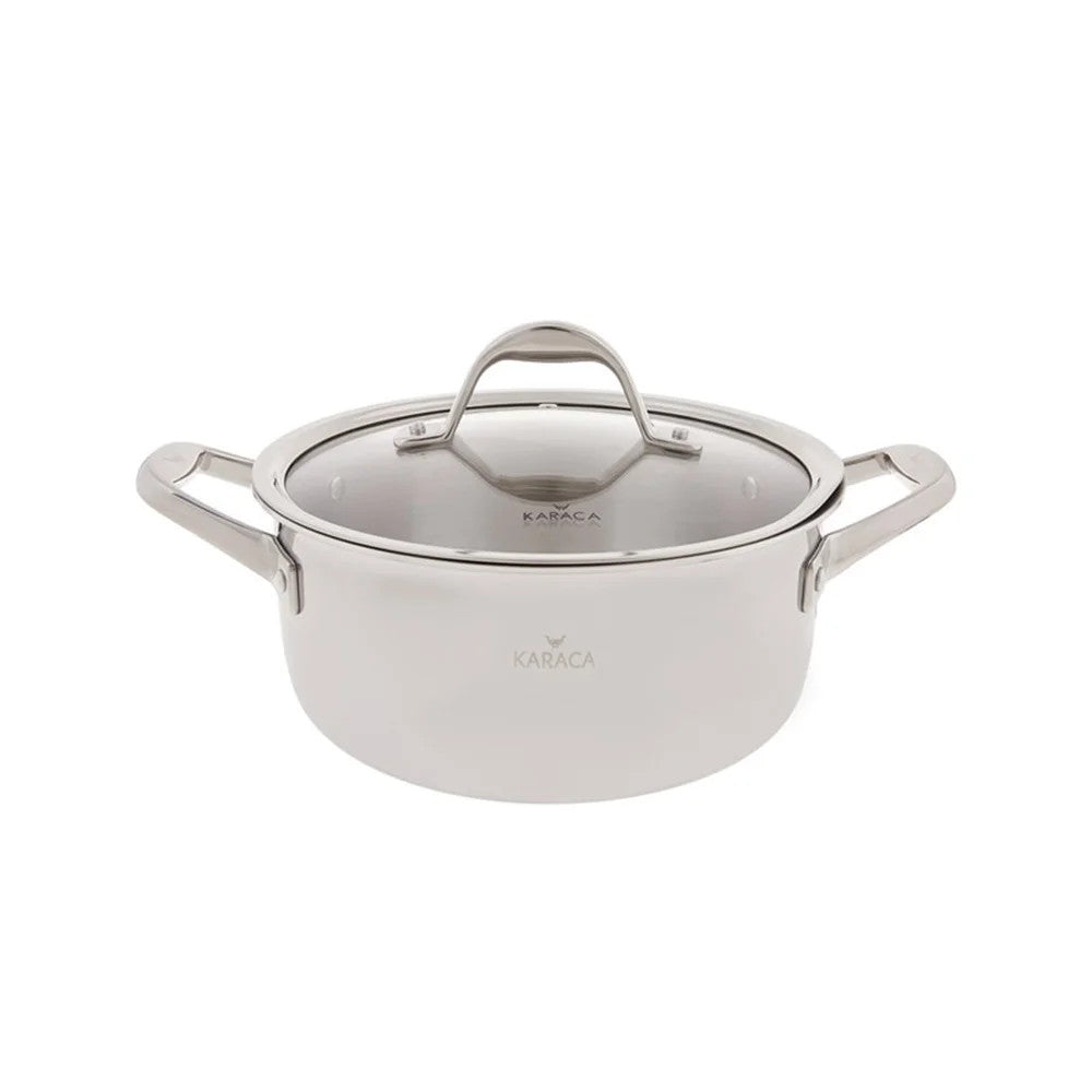 Karaca 3-Ply Powersteel 316+ Steel Pot - 24 cm, 4.6 L | 153.03.08.0551