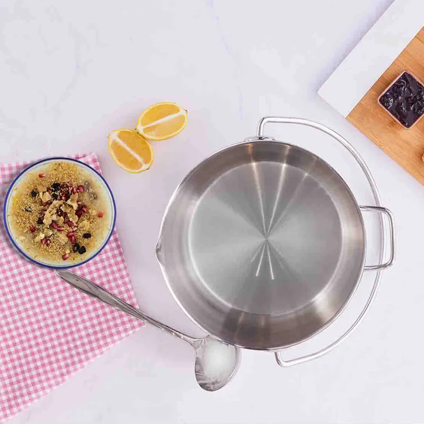Karaca Love of Kitchen - 10L Stainless Steel Jam and Marmalade Pot with Glass Lid - 28cm | 153.03.08.1162
