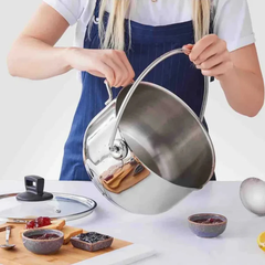Karaca Love of Kitchen - 10L Stainless Steel Jam and Marmalade Pot with Glass Lid - 28cm | 153.03.08.1162