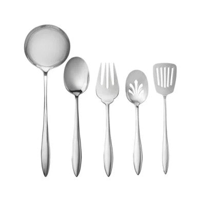 Karaca New Costa 5Pcs Service Set Boxed [Ladle + Perforated Spatula + Serving Spoon + Pasta Spoon + Fork |  153.03.08.1453