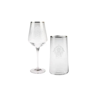 Karaca Tokio 24Pcs Gold Glass, 12 Soft Drink Glass 15cm – 540ML + 12 Glasses 23.5cm – 390ML | 153.03.08.1645