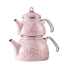 Karaca Enamel MIDI Terrazzo Teapot Set Pink 1.1L + LID |  153.03.08.1659