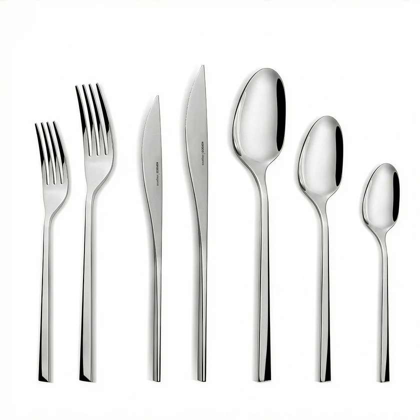 Karaca New Everest - 84-Piece 18/10 Stainless Steel Cutlery Set - 12 People - Platinum | 153.03.08.1815